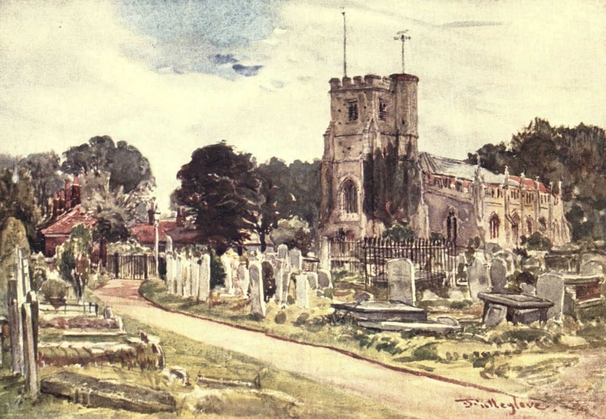 Middlesex 1907 Edmonton Church Canvas Art - John Fulleylove (24 x 36)