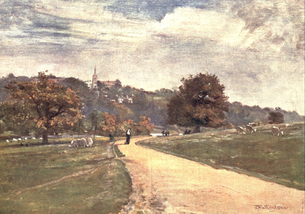 Middlesex 1907 Highgate from Parliament Hill Fields Canvas Art - John Fulleylove (24 x 36)