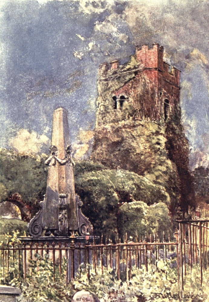 Middlesex 1907 Ruined Church at Stanmore Canvas Art - John Fulleylove (24 x 36)