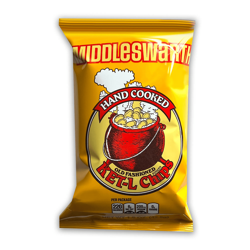 Middleswarth Kettle Cooked Original Potato Chips, 12Pack 1.2 oz. Single Serve Bags