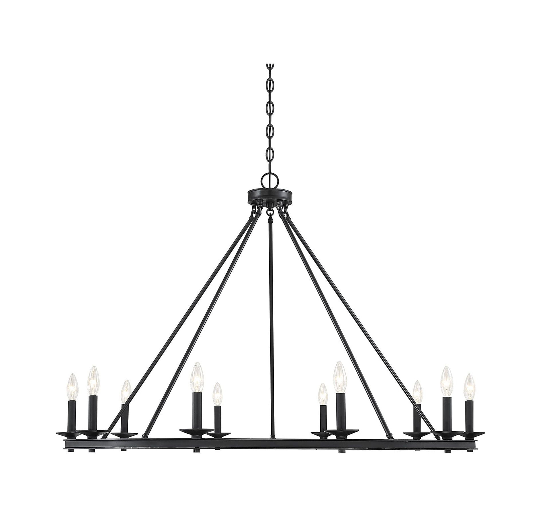 Middleton Matte Black 10-Light Metal Chandelier