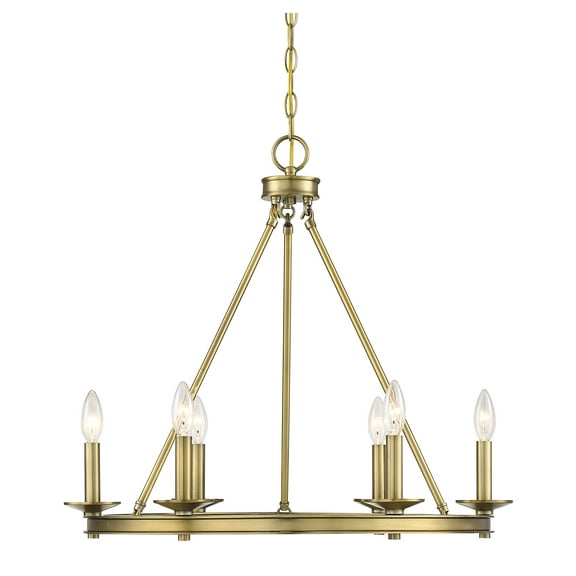 Middleton 6-Light Chandelier in Warm Brass