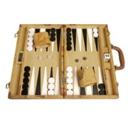 Middleton Games 15-inch Map Backgammon Set - Medium - Brown