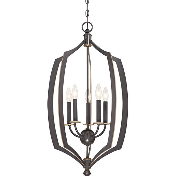 Middletown 5-Light 17" Pendant Light in Downton Bronze with Gold Highlights