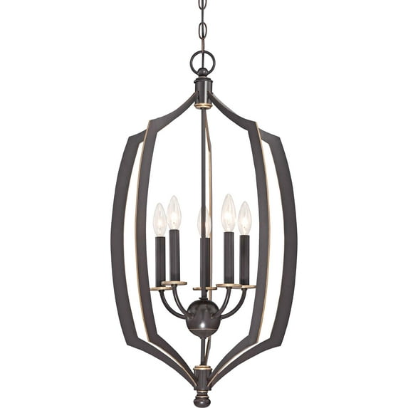 Middletown 5-Light 17" Pendant Light in Downton Bronze with Gold Highlights