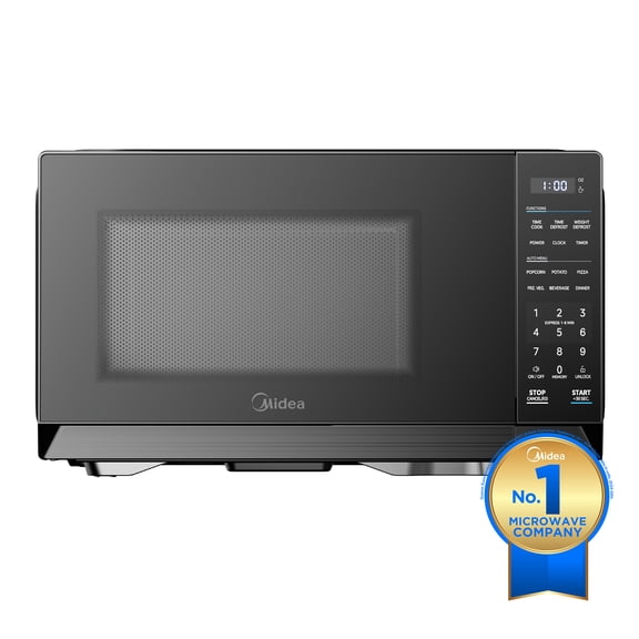 Midea 1.1 Cu. Ft. Countertop Microwave Oven, 1000W, Compact Microwave for Dorm, Office, Kitchen, Black