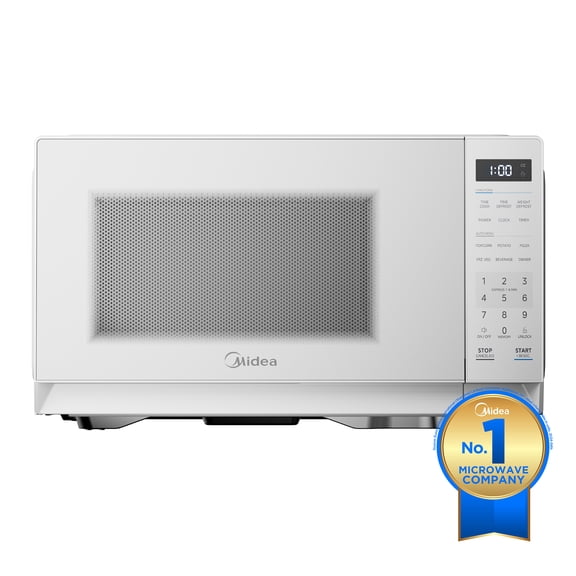 Midea 1.1 Cu. Ft. Countertop Microwave Oven, 1000W, Small Microwave for Apartment, Dorm, Kitchen, White