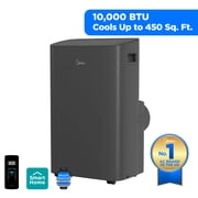 Midea 10,000 BTU Smart Portable Air Conditioner with heat, New, Covers up to 450 Sq. ft., Gray, MAP10HS1XWGR-T