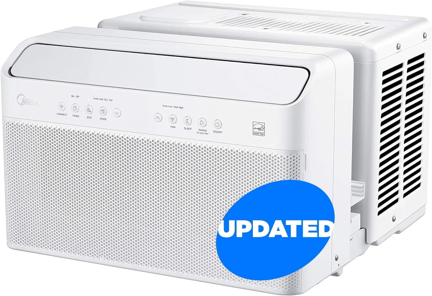 Midea 10,000 BTU Smart Inverter U-Shaped Window Air Conditioner, 450 Sq. Ft., MAW10W1QWT, White