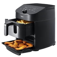 Midea Air Fryer, 11 Qt, Double Basket with Dual Cooking Zones, 8-In-1 Presets, Sync Finish Technology, Black