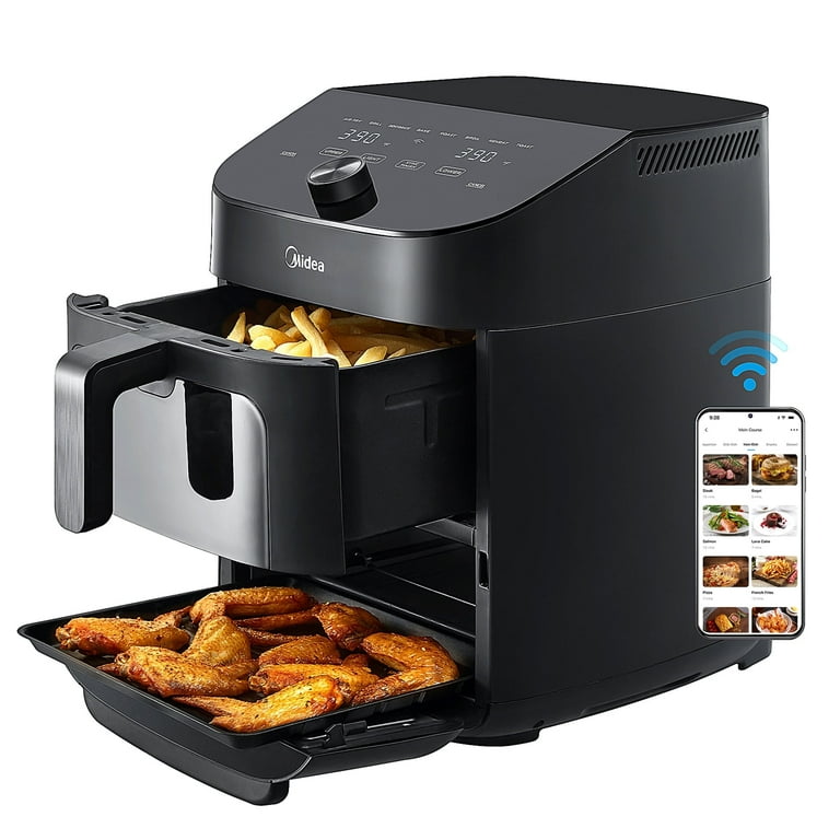 Midea 11 Quart 8-in-1 Two-Zone Air Fryer Oven with Sync Finish Cooking Midea 11 Quart 8-in-1 Two-Zone Air Fryer Oven with Sync Finish Cooking