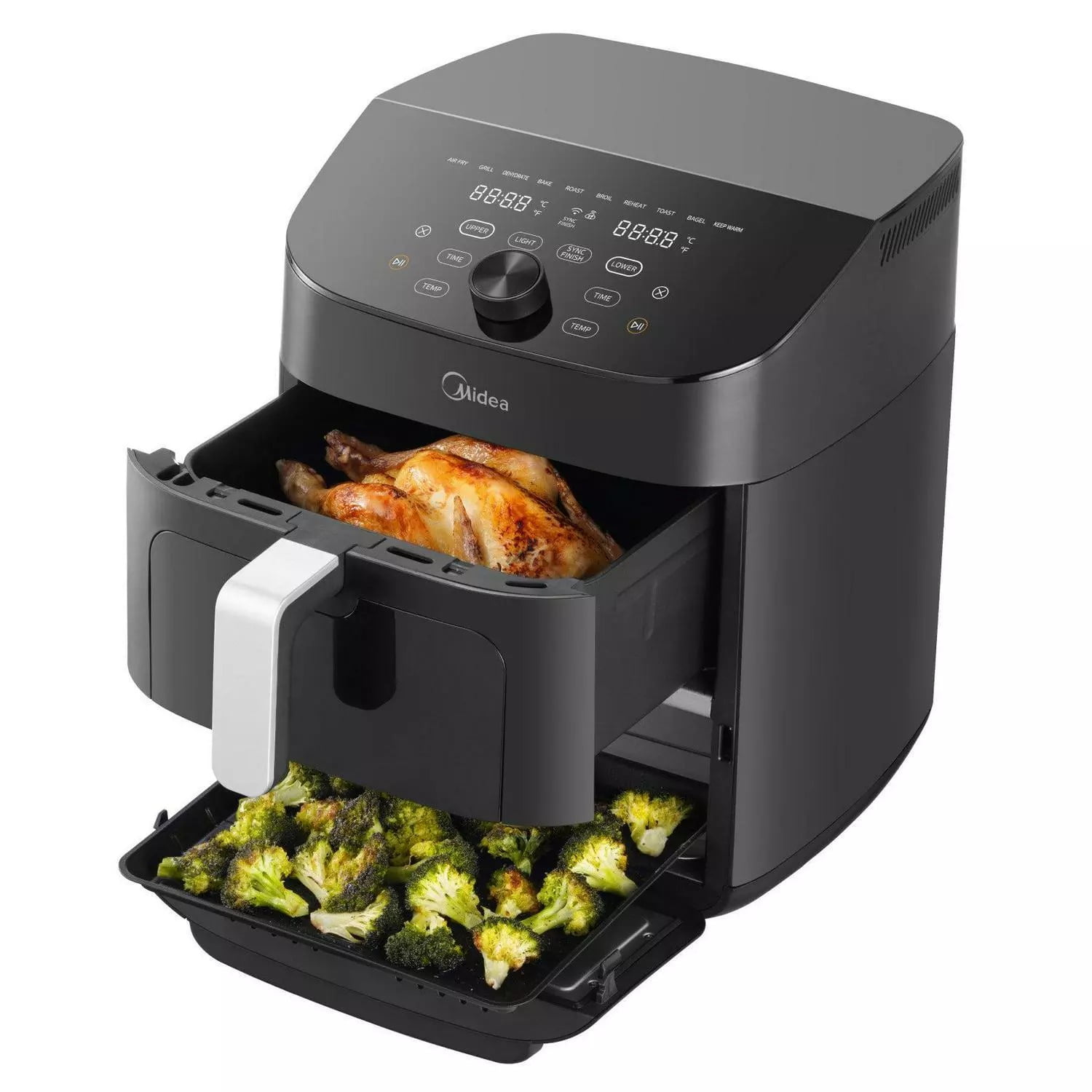 Midea 11-Quart Two Zone Air Fryer Oven 10 Functions WiFi Alexa Google MSA11D9ABB