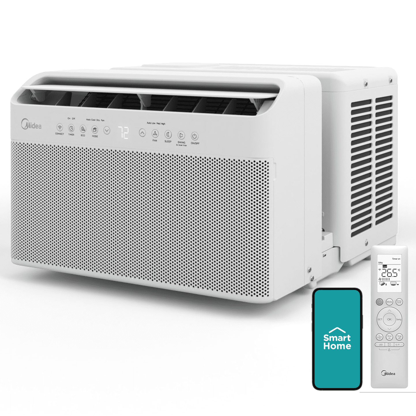 Midea 12,000 BTU Smart Inverter U-Shaped Window Air Conditioner, 35% Energy Savings, Quiet, Up to 550 Sq. ft., MAW12V1QWT, New