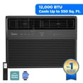 thumbnail image 1 of Midea 12,000 BTU Smart Inverter Window Air Conditioner, Cools Up to 550 Sq Ft, Wi‑Fi, Alexa & Google Assistant, Energy Star, Quiet AC, Remote, Black, 1 of 20