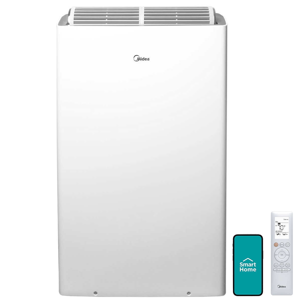 Midea (12000 BTU DOE) 550 sq ft Portable Air Conditioner, White