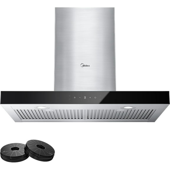 Midea 30-inch T-Shape Range Hood, 450CFM, Convertible, Stainless Steel, MVT30W9AST, New