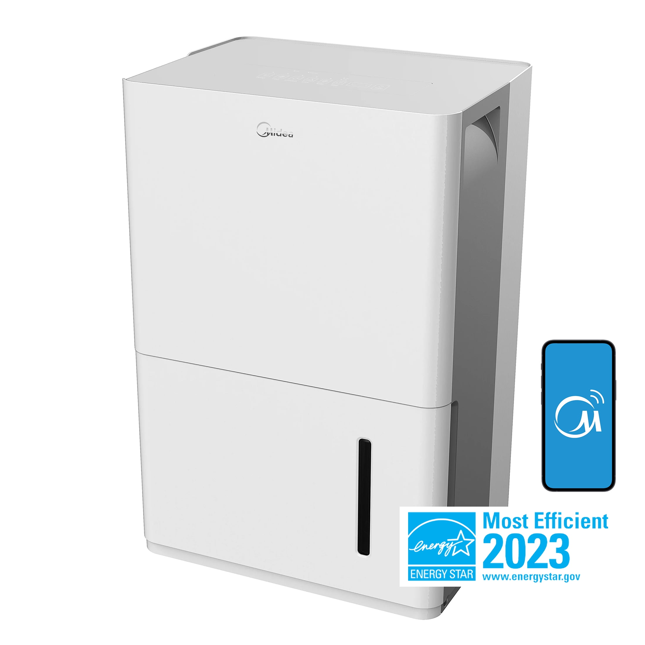 Midea 35-Pint Smart Dehumidifier for Very Damp Rooms, Energy Star, up to 3,000 sq. ft. coverage area, White, MAD35S1WWT