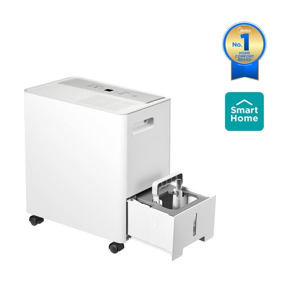 Midea 35 Pint Dehumidifer, Covers up to 3,500 Sq ft, Wi-Fi and Alexa, White
