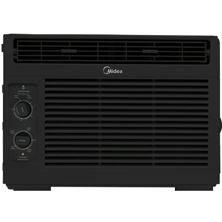 Midea 5,000 BTU Mechanical Window Air Conditioner, Covers up to 150 Sq. ft., Easy Installation, MAW05M1WBL, Black, New