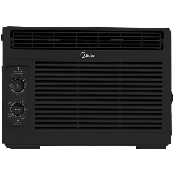 Midea 5,000 BTU Mechanical Window Air Conditioner, Covers up to 150 Sq. ft., Easy Installation, MAW05M1WBL, Black, New