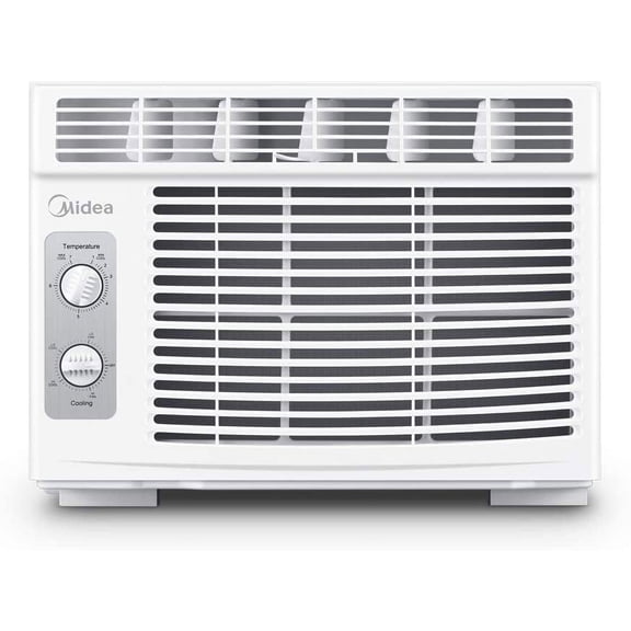 Midea 5,000 BTU EasyCool Small Window Air Conditioner - Cool up to 150 Sq. Ft. with Easy-to-Use Mechanical Controls and Reusable Filter, Perfect for Small Bedroom, Living Room, Home Office