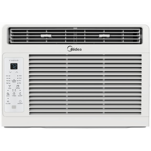 Midea 5,000 BTU Window Air Conditioner, Cools Up To 150 Sq Ft, Remote, Programmable Timer, White