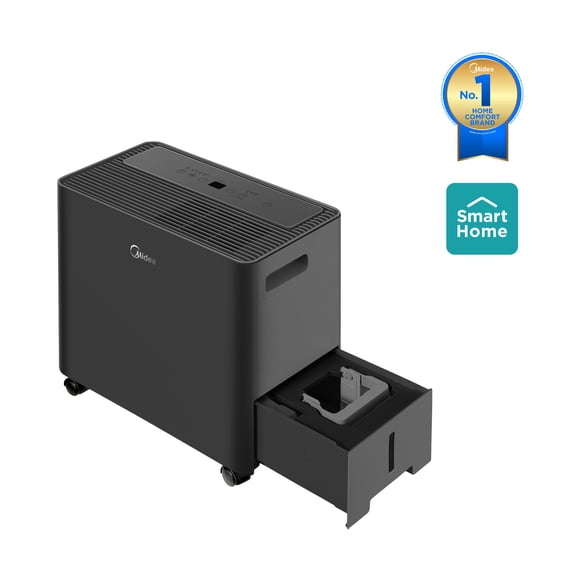 Midea 50 Pint Smart Access Dehumidifier with Built-in Pump, App and Voice Control, 4,500 Sq. ft. Coverage Area, New, MAD50PS1AWBL
