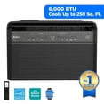 thumbnail image 1 of Midea 6,000 BTU Smart Window Air Conditioner, U-Shaped Inverter, Ultra Quiet, Wi-Fi, Remote, Easy Install, Energy Efficient, Cools 250 Sq Ft, Black, 1 of 14