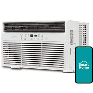 Midea 8,000 BTU 115V Smart Window Air Conditioner with Comfort Sense Remote, up to 350 Sq. ft., White, MAW08S1DWW-T, New