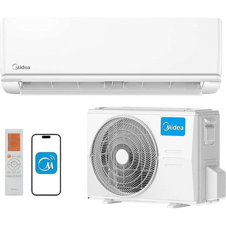 Midea, 9000 BTU Mini split, SEER 21.5, Wi-Fi control, set unit, 115V