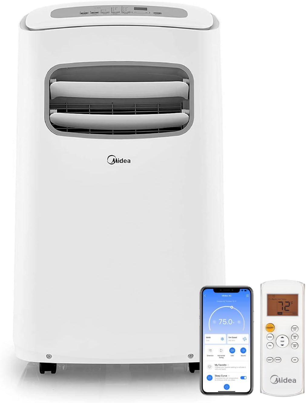 Midea 10,000 BTU White Portable Air Conditioner with Remote