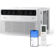 Midea 8,000 BTU Window Air Conditioner, Smart Inverter, Cools Up To 350 Sq Ft, Remote, Wi-Fi and Alexa, White