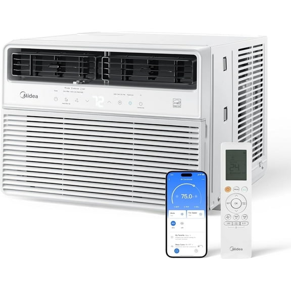 Midea 12,000 BTU Window Air Conditioner, Smart Inverter, Cools Up To 550 Sq Ft, Wi-Fi and Alexa, White