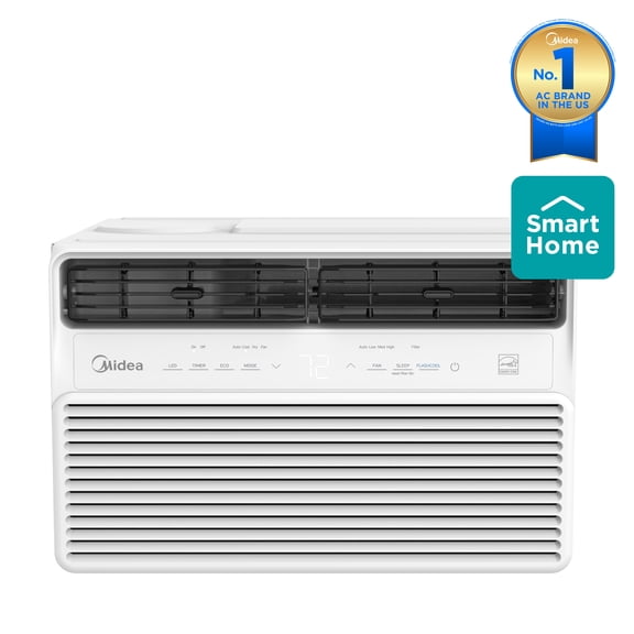 Midea 14,000 BTU Window Air Conditioner, Smart Inverter, Cools Up To 700 Sq Ft, Wi-Fi and Alexa, White