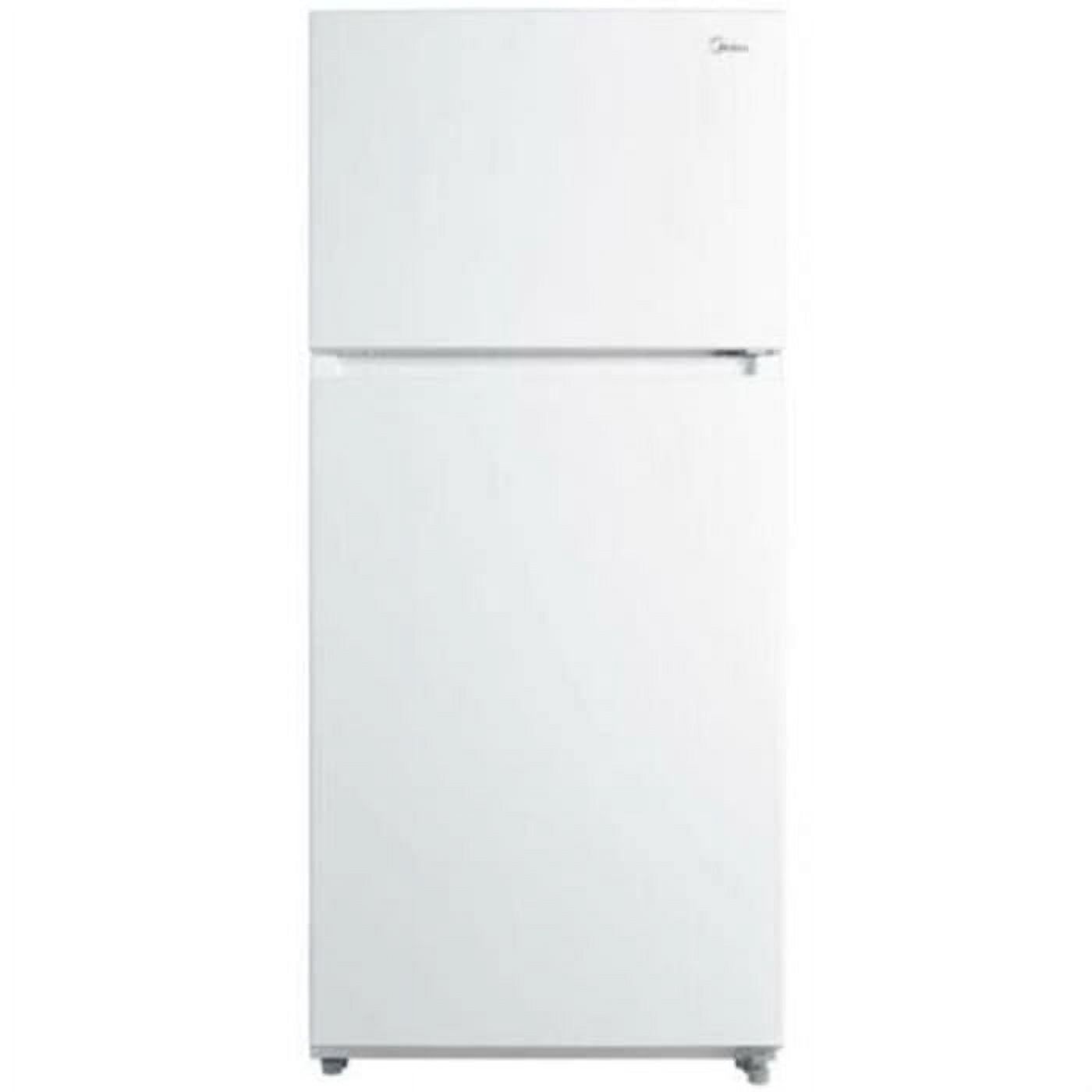 MIDEA 18 CF Top Mount Refrigerator, Glass Shelves, Ice Maker Ready, ESTAR