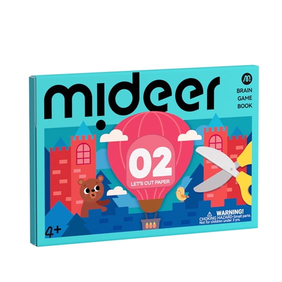 Level 2 Kids Cutting Activity Book, Educational Brain Game Craft Kit, Handwork Tool for Fine Motor Skills Creative Gift