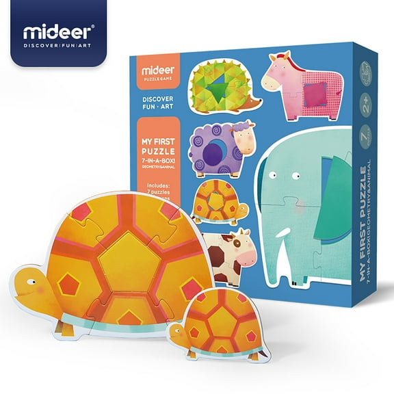 Mideer - My First Animal Jigsaw Floor Puzzle With 7 Illustrated Animals, 32 Piece