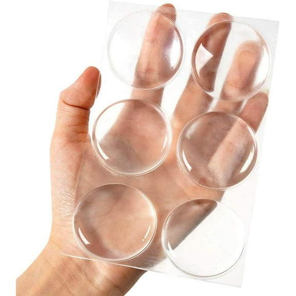 Midewhik 6 Pcs Silicone Door Bumper Wall Protector, Self Adhesive Clear Door Stoper Knob Pads, Soft Reusable Rubber Wall Protectors Shield, Bed