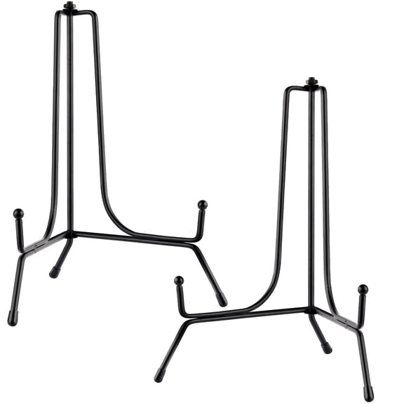 Midewhik Celebration Activ 2 Pack Improved Anti Slip Plate Stands for Display 8 Inch Plate Holder Display Stand Picture Frame Holder Stand Black Easel Stands for Photo Decorative Plate Tablets And