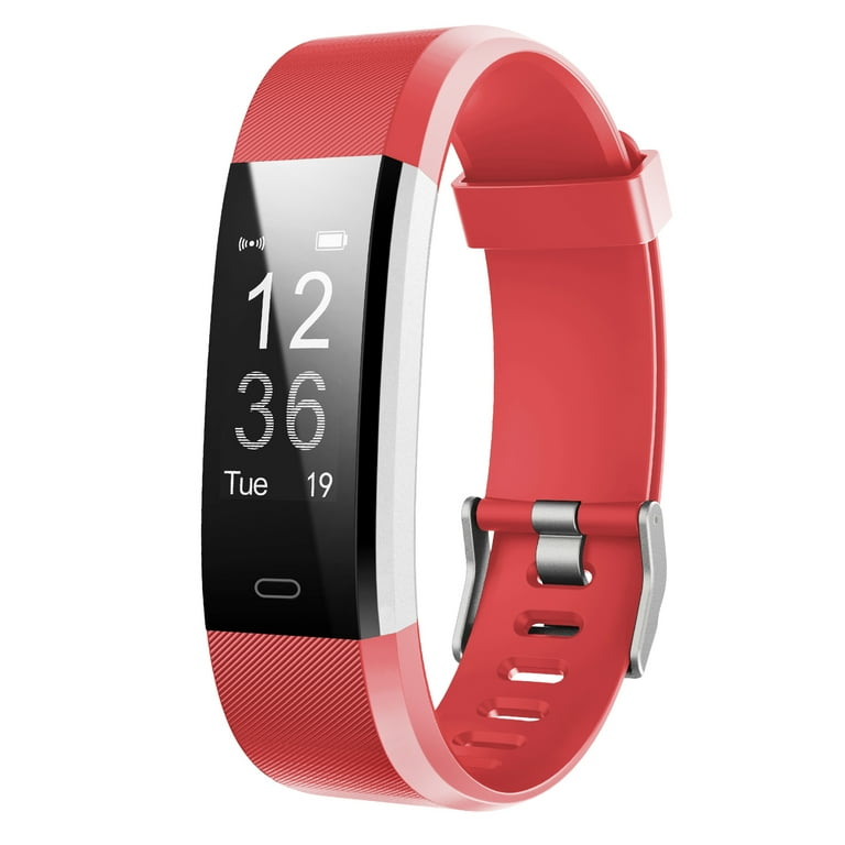 Letscom ID115 Plus Fitness Tracker with Heart Rate Monitor IP67 Waterproof Red Walmart