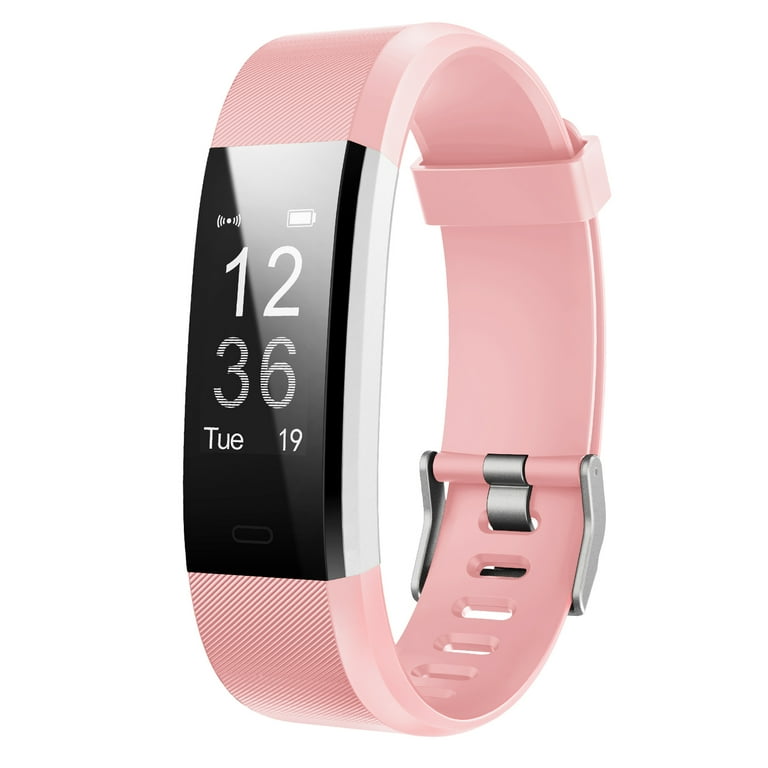 Midewhik ID115PlusHR Fitness Tracker Heart Rate Sleep Monitor Exercise Activity Wrist Watch IP67 Waterproof Pink Walmart
