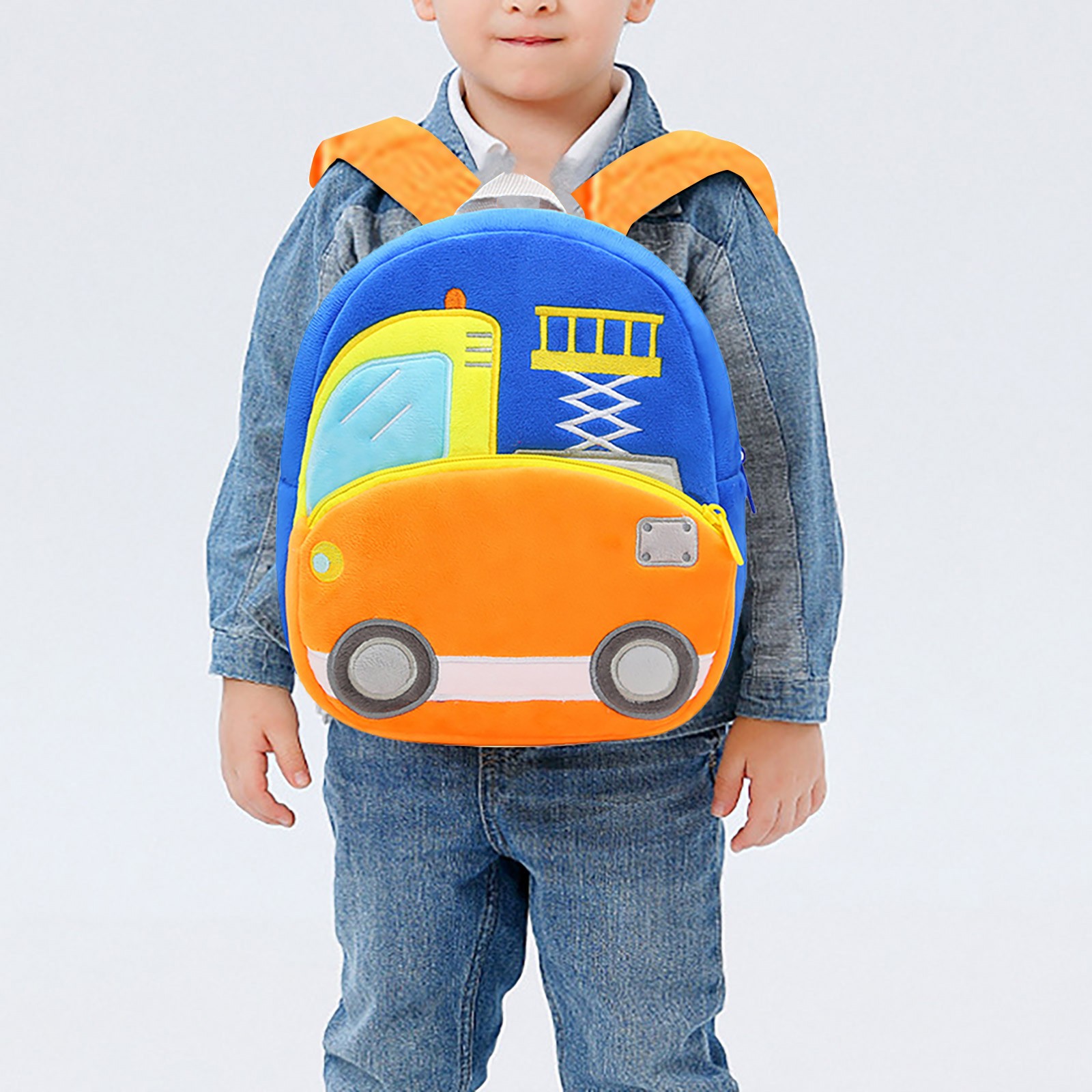 Midewhik Independence Day Cute Backpack Excavator Backpack Plush