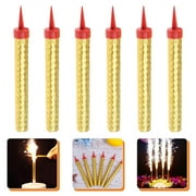 Midewhik King Of Sparklers Pack Of 6 Gold Wrapping Sparkling Candles for Bottle Service Birthday Wedding Sweet 16 Party Candle (Pack Of 6 Gold)