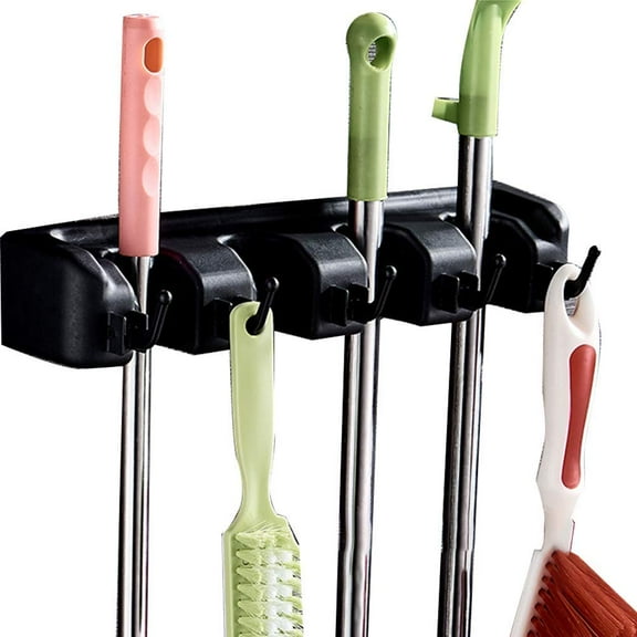Midewhik Mop and Broom Holder Wall Mounted Tool Rack Storage Organizer Utility for Kitchen Laundry Room Closet Garden