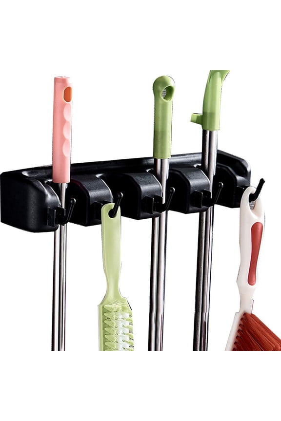 Mop and Broom Holder Wall Mounted Tool Rack Storage Organizer Utility for Kitchen Laundry Room Closet Garden