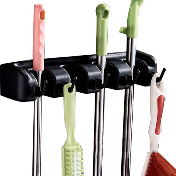 Mop and Broom Holder Wall Mounted Tool Rack Storage Organizer Utility for Kitchen Laundry Room Closet Garden