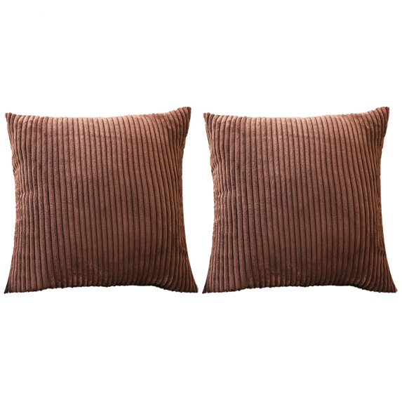 Midewhik Pack of 2 Decorative Square Sofa Pillow Cover 18 x 18 inch Corduroy Cushion Covers Pillowcase Pillow core for Chair Bedroom