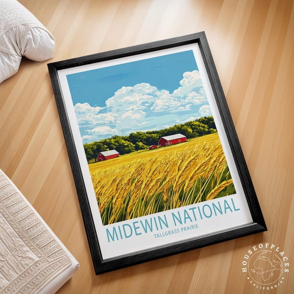 Midewin National Tallgrass Prairie Illinois Wildlife Wall Art, Unframed Paper Poster 8x10in