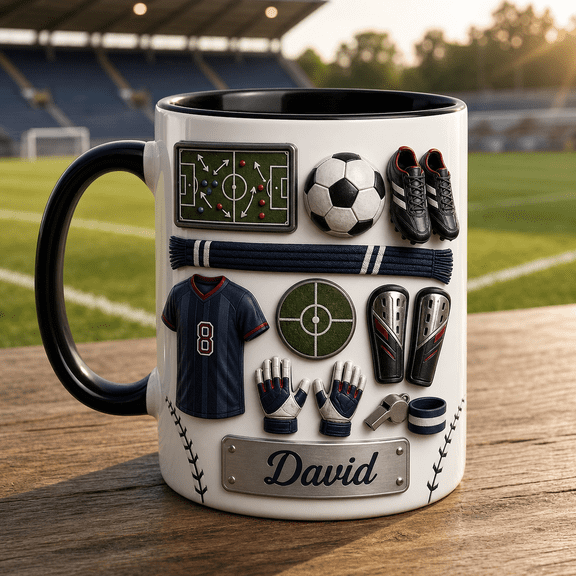 Midfielder Mug Custom Name Soccer Coffee Cup Gift for Father’s Day