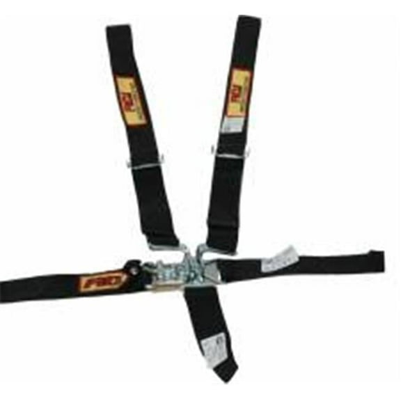 Midget & Jr. Dragster 5-Point Harness, 2 in. Belts & Pull Up Adjust - Black